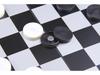 Magnetic Folding International Checkers & Chessboard: 100 Squares, Black & White, 64-Piece Set.