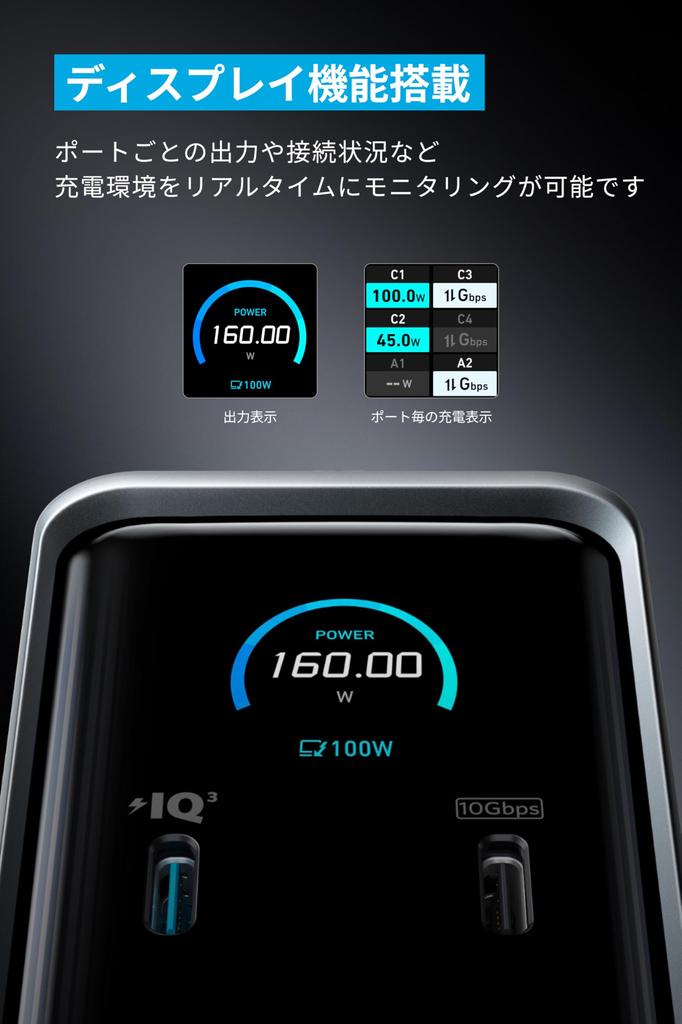 Док-станция Anker Prime с двумя USB-портами и выходной мощностью до 100 Вт, поддерживаемый восходящий порт, блок питания GaN, передача данных 10 Гбит/с, порт HDMI 4K 60 Гц, 1 Гбит/с