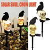 Solar Halloween Decor Lights Terror Skull Head Crow Landscape Light Outdoor Waterproof Garden Light Halloween Party Props