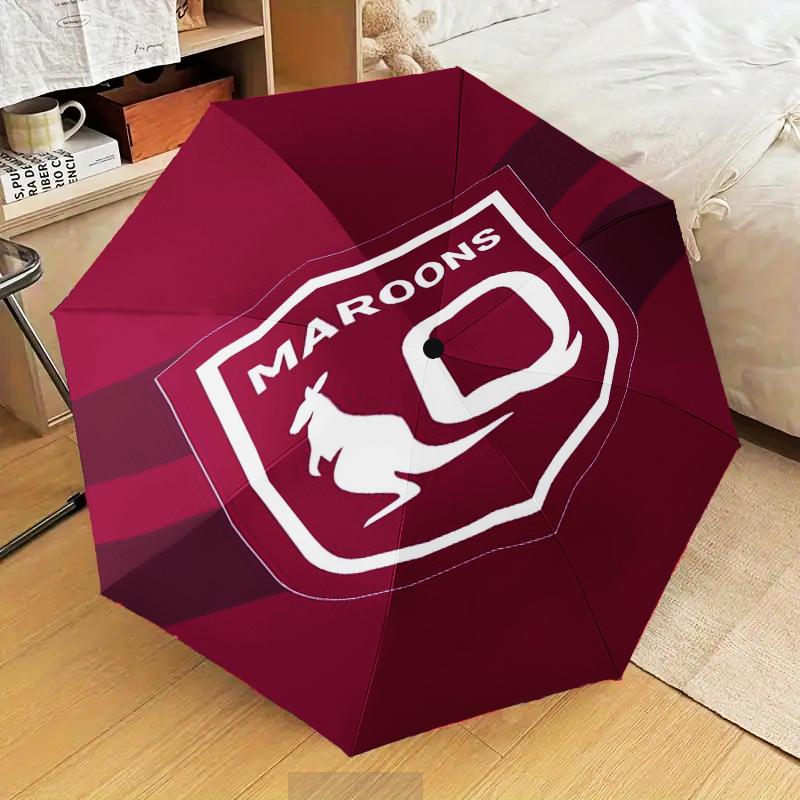 Australia Maroons Rugby Team Emblem Umbrella Folding umbrella, automatic umbrella 8-Frame for Travel, camping Use Gift for Halloween Christmas