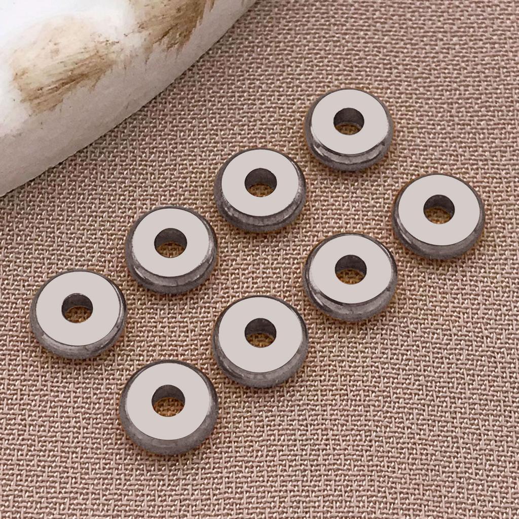 Stainless Steel Flat Spacer Beads - DIY Jewelry for Necklaces & Bracelets