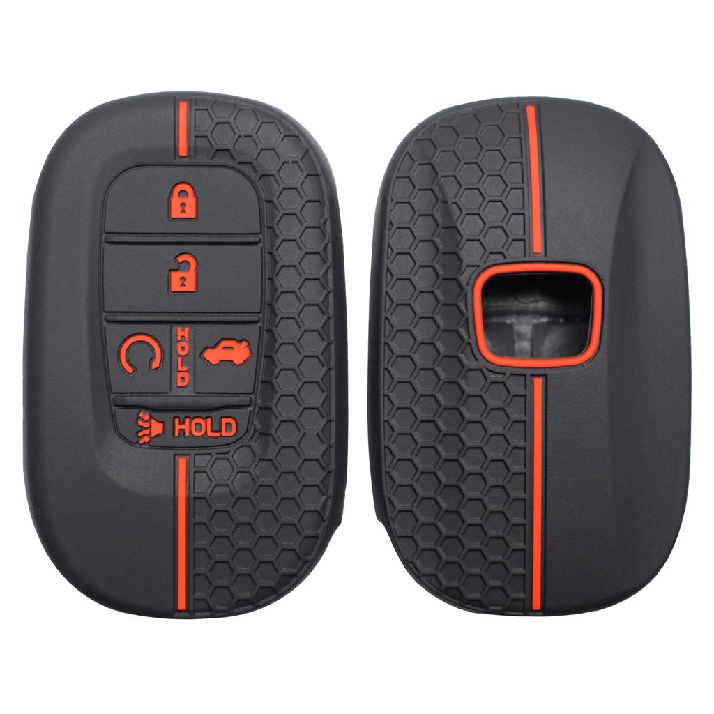 Силиконовый чехол для брелока, совместимый с - Honda Accord Civic Hr-V Cr-V Pilot Sport Si Ex Ex-L Touring 5 кнопок, автомобильный ключ