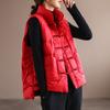 Chinese Style Down Vest Women's Outer Wear Winter Plate Buckle Stand-up Collar Lightweight Warm White Duck Down Waistcoat Vest Jacket