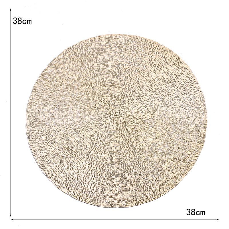 Simple solid color European PVC placemat coaster set Hotel insulation mat Creative round non-slip dining table mat decoration