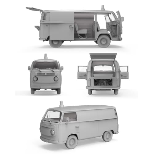 AK Interactive 1/35 Scale 1972 Minivan Commercial Van Type Plastic Model Kit AK35024 (Car)