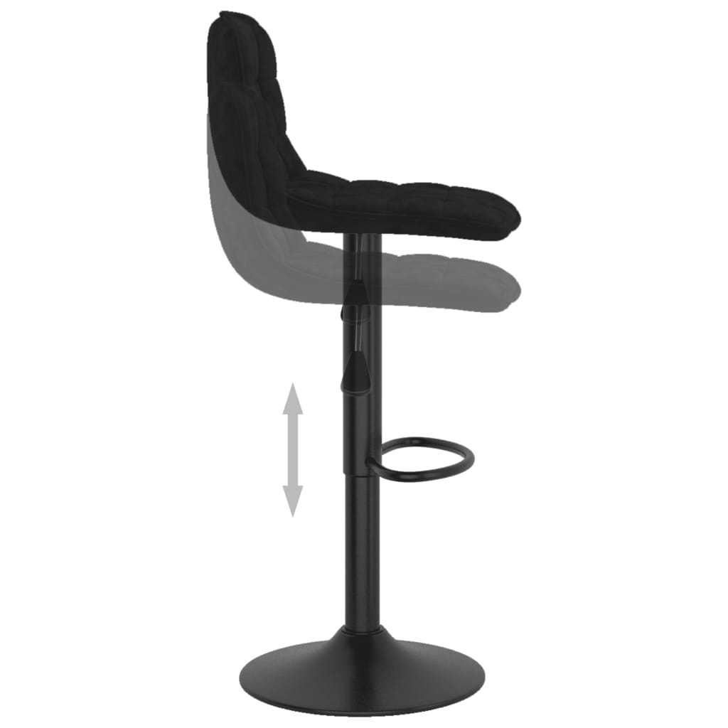 Vidaxl Hokery, 2 Szt., Czarne, Obite Aksamitem