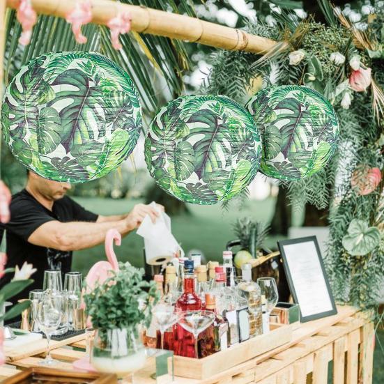 Тропический бумажный фонарь из пальмовых листьев в китайском стиле, подвесной фонарь, украшение для гавайской тематики, товары для вечеринки в стиле Луау, свадебный декор для дома