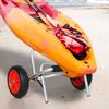 Aluminum Canoe Cart Kayak Cart Surf Cart Foldable with Strap Faux Leather Wheels Silver up to 75 kg 68 x 44.5 x 40 cm