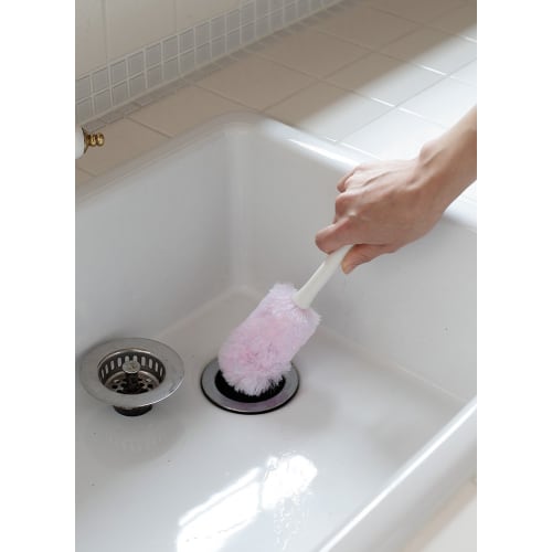 Yamazaki Sangyo Kitchen Drain Brush, Busbon-kun, Pink, Made in Japan, 156788