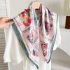 Blue oil painting Van Gogh neck silk scarf women's spring and autumn 71 small square scarf double-sided heterochrome mother scarf shawl