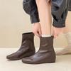 Темперамент Мода Наклонный каблук Рыцарские сапоги Универсальный дизайн Модные сапоги Осень Корейская версия Нишевый Средний каблук Задняя молния Женские сапоги