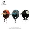 Cold-proof Velvet Baseball Cap, Autumn and Winter Outdoor Color Matching, Warm Windproof Ski Sports Cap, Thickened Ear Protection Hat