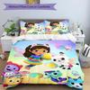 3pcs Gaby's Bubble House4 Design Cover Set - HD Printed Bedding with 1 Cover and 2 Pillowcases - Perfect for Home and Dorm Decor