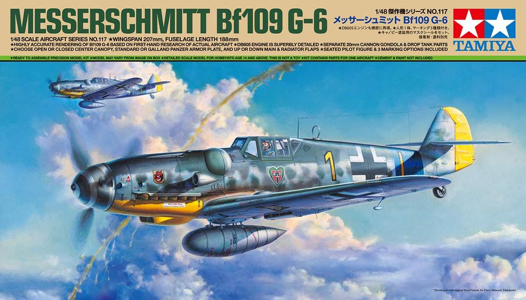 Tamiya Masterpiece Series Luftwaffe Messerschmitt Bf109 Plastic Model 61117 1/48 No.117 G-6