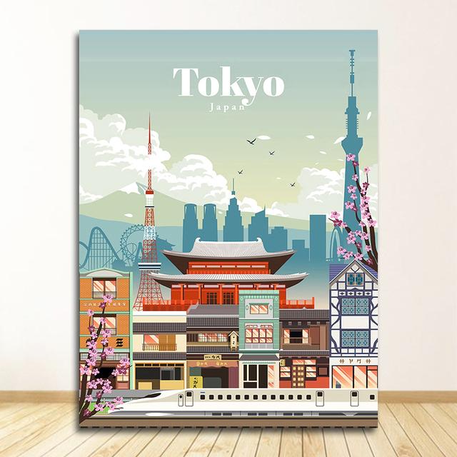 И принты, настенные панно для гостиной, домашний декор, Лондон, Нью-Йорк, Париж, Испания, карта города, настенная живопись на холсте, плакаты на скандинавскую тему