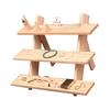 Display Stand Riser Wood Multiple Tier Versatile Showcase Shelf for Retail Jewelry Figures Makeups
