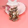 Weiman Antique Gold Plating Vintage Style Large Coffee Crystal Rhinestones Leaf Plant Decor Brooches Factory Wedding Alloy