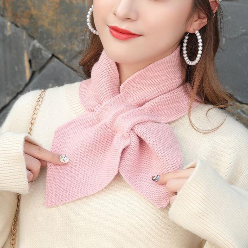 1PC Women's Knitted Cross Scarf for Warmth Softness Lightness and Fashion