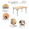 ATEPA Camping Outdoor Table Bamboo Foldable Height Adjustable Aluminum Bracket Compact Ultra Light Outdoor Storage Bag Included Sports Day BBQ Hiking