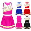 Qizlar uchun maktabda raqsga tushuvchi qiz kostyumi, qizlar uchun Halloween libosi, cheerleading formasi, 2 qismli, kospley, karnaval libosi