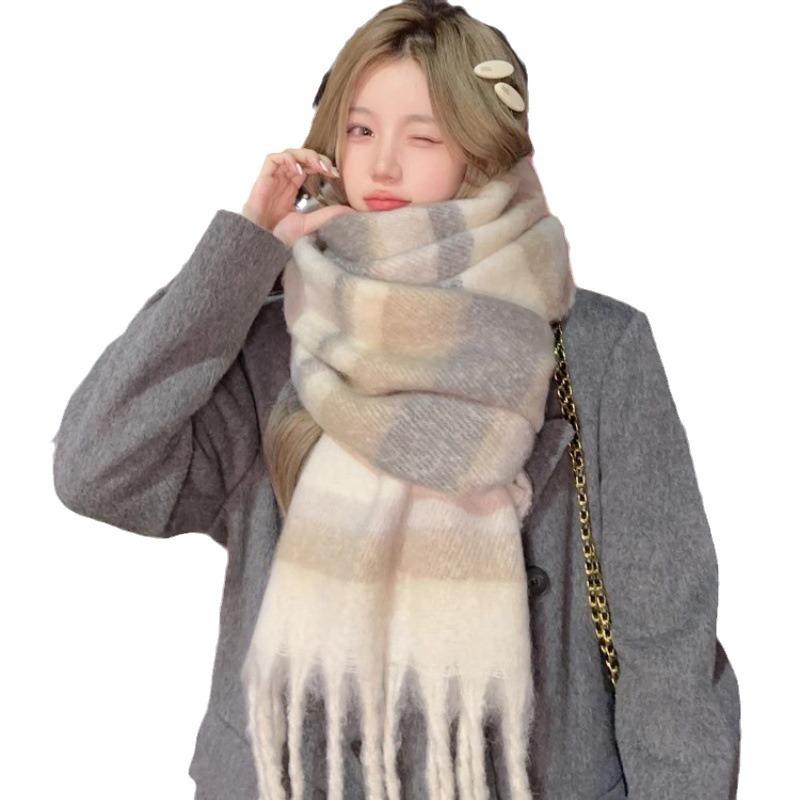 Winter Women'S New Imitation Cashmere Scarf Meilad High End Korean Edition Warm Retro Fashion Versatile Thick Shawl