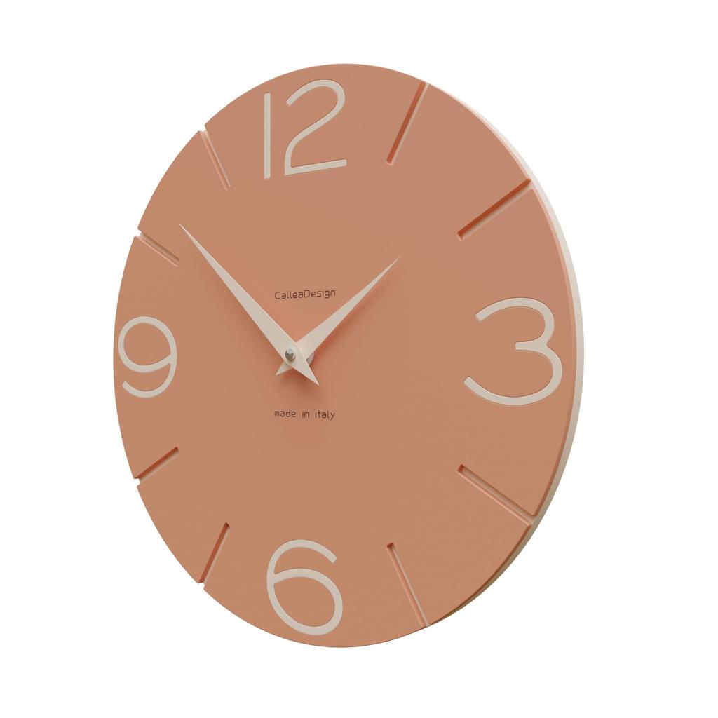 Настенные часы CalleaDesign SMILE терракотово-розовые
