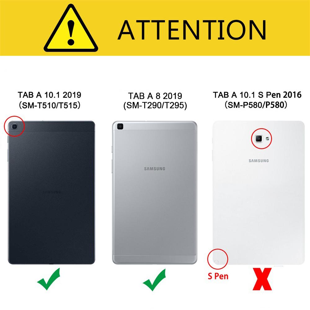 Складной чехол для Samsung Galaxy Tab A 10,1 дюйма 2019 SM-T510 T515 Чехол для планшета Подставка для планшета Tab A 8 дюймов T290 T295 Anti-Dust Shell