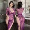 Сексуальное нижнее белье женское сексуальное кружевное соблазнение прозрачная длинная юбка с горячим боковым разрезом облегающее униформа пижамы сексуальные костюмы женщина