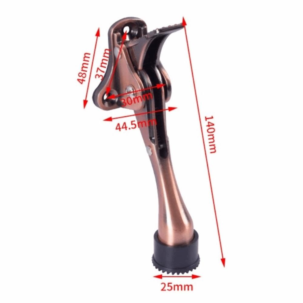 Heavy Duty Zinc Alloy Door Stopper Adjustable Easy Install Foot-Operated Door Stopper Durable Pedal Kickdown Door Stopper
