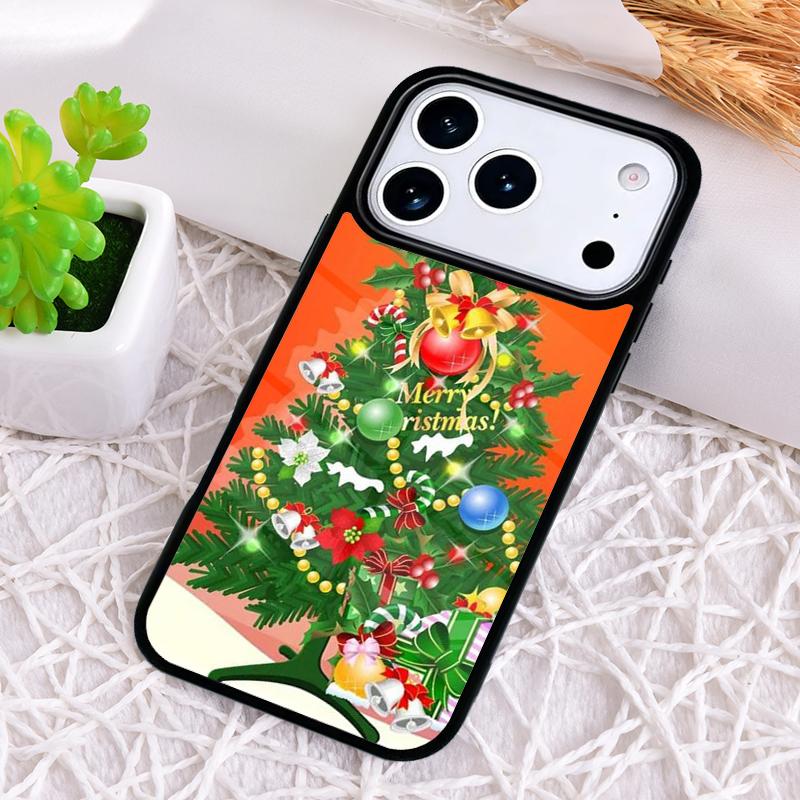 Чехол для телефона с рождественской елкой для iPhone 17 Air 16 15 11 12 14 13 Pro Max Ударопрочный чехол