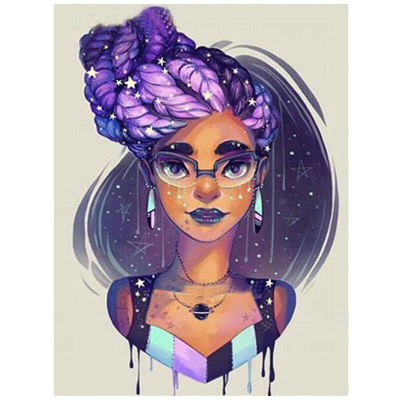 5D Diy Diamond Painting African Women Full Round Drill Diamond Embroidery Mosaic Cross Stitch