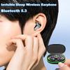 Невидимые наушники для сна, беспроводные наушники Bluetooth 5.3, водонепроницаемые наушники с шумоподавлением, TWS, гарнитуры с сенсорным управлением и микрофоном