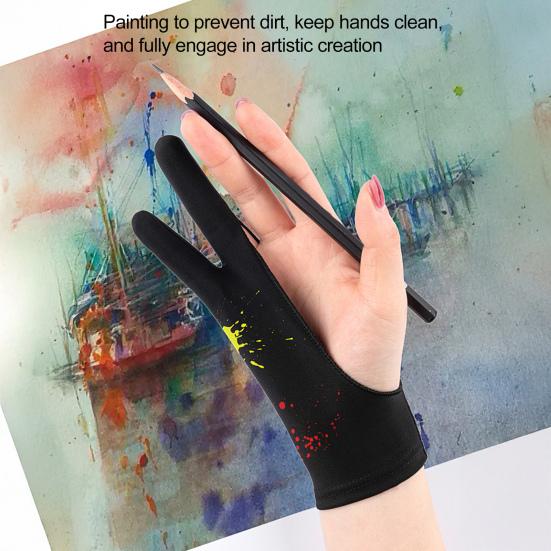 1 шт. Перчатка для графического планшета для рисования для художника, двухслойная, на два пальца