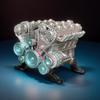 V8 Car Engine Model Realistic Resin 8-Cylinder Auto Engine Decoration Home Office Desktop Ornament Kids Science Learning Educational Toy