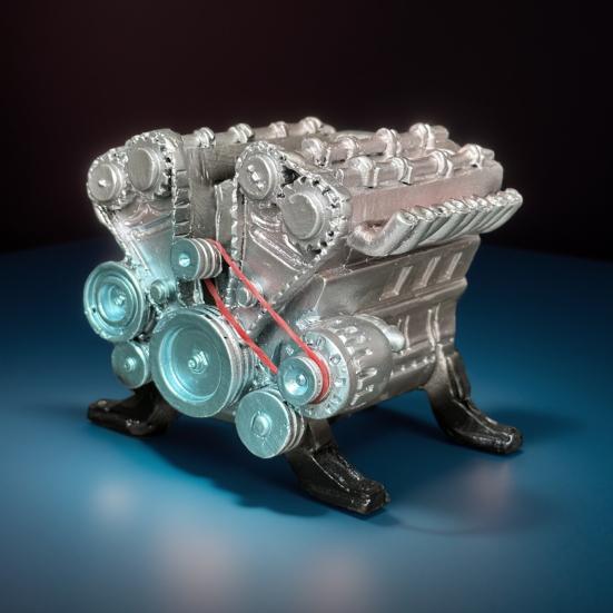 V8 Car Engine Model Realistic Resin 8-Cylinder Auto Engine Decoration Home Office Desktop Ornament Kids Science Learning Educational Toy