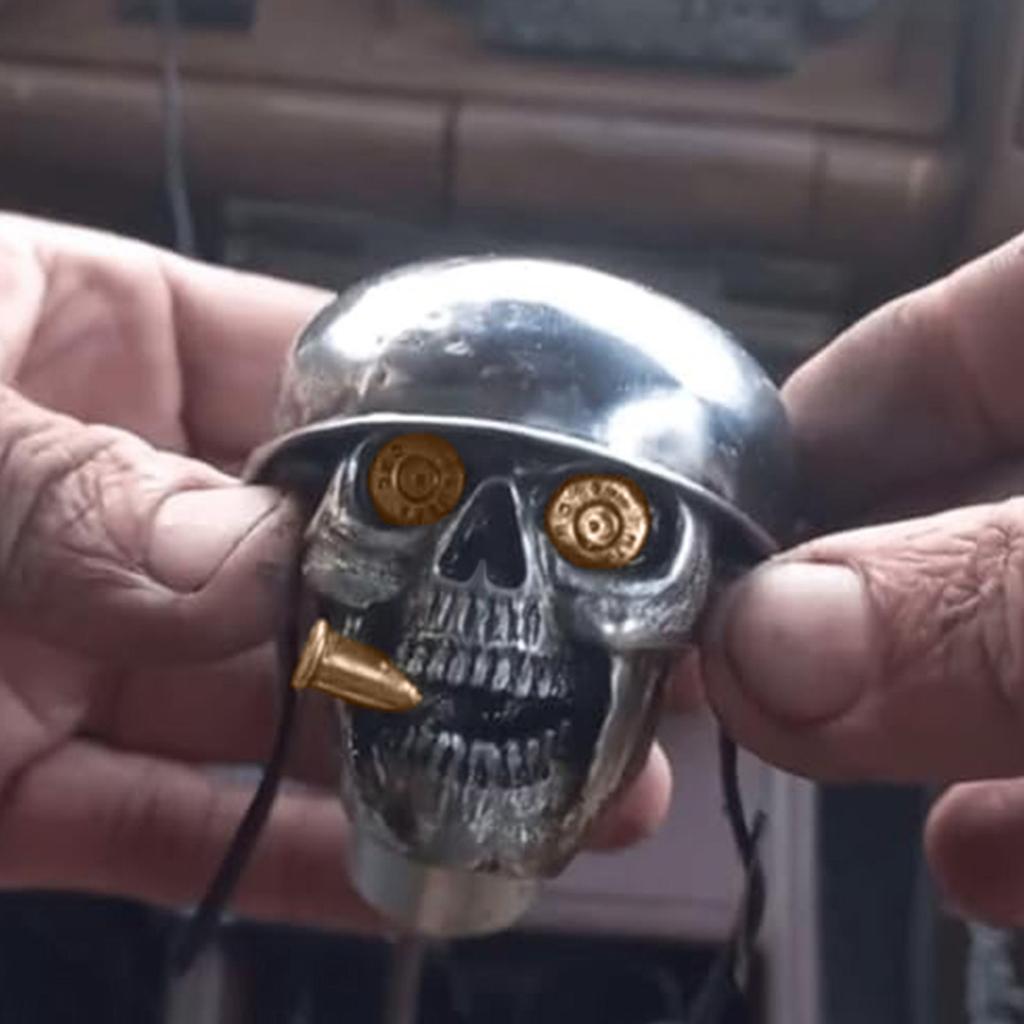 Skulls Soldier Grip - Handcrafted Gear Knob,Sliver Devil Skulls Car Stick Shifter Handle,Skeleton Fit Most Manual Automatic Transmissions