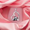 Funny Panda Daughter Mother Necklace Sterling Silver Heart Pendant Austrian Crystal Embellishment Birthday Jewelry Gift for Daughter