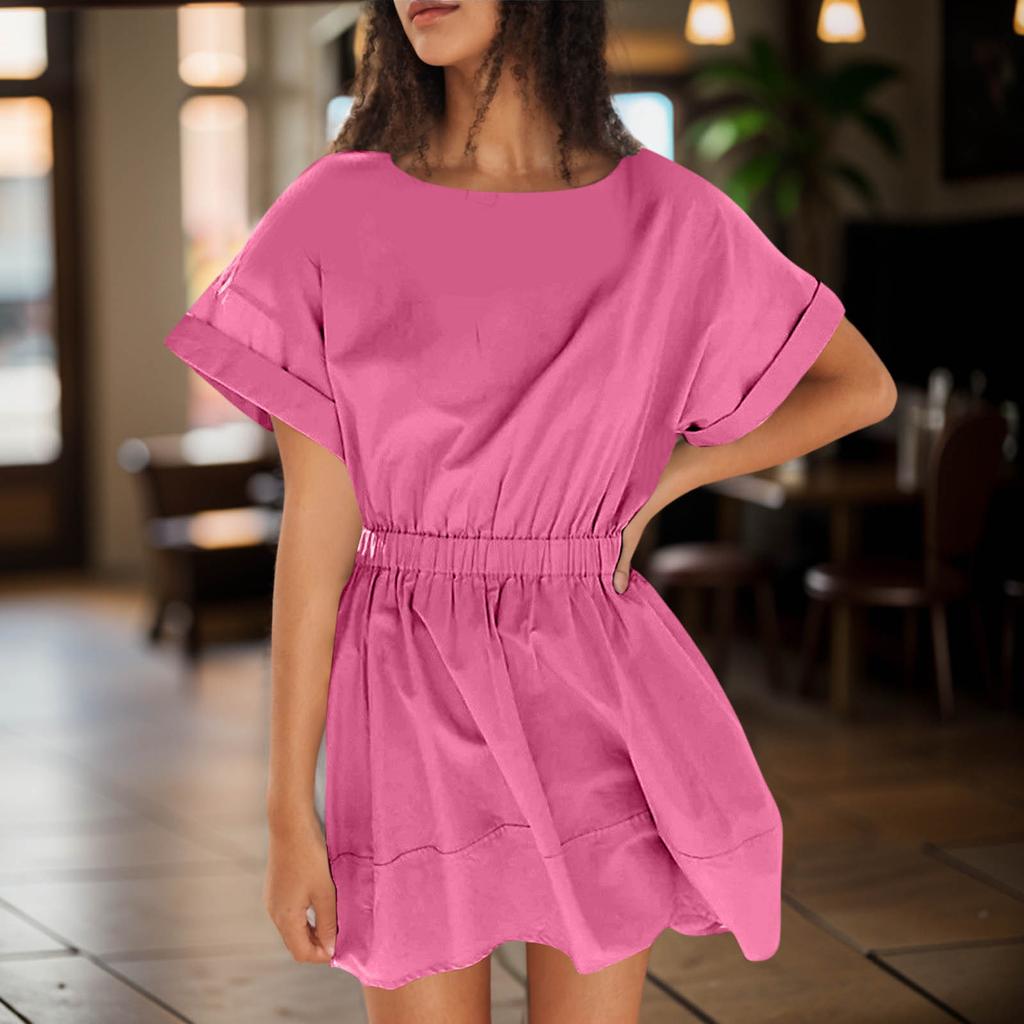 Женские летние платья с квадратным вырезом и коротким рукавом с вырезом на талии, повседневное вечернее многоуровневое платье трапециевидной формы