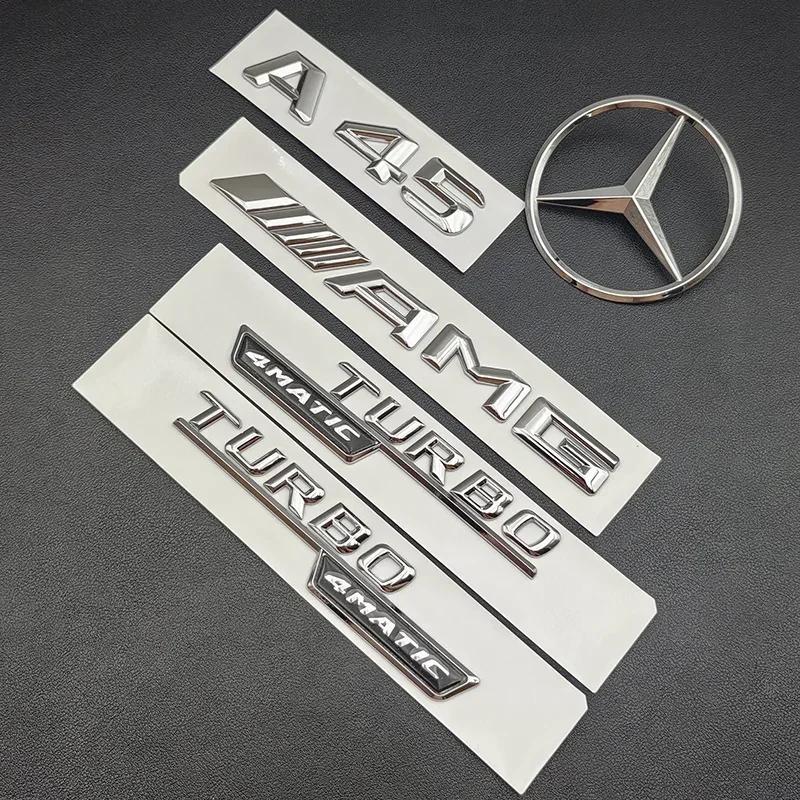AMG W220 Для Benz Горячий 3D ABS Хром Логотип A45 Комплект кузова Значок Turbo 4MATIC Эмблема AMG Наклейка Звезда на заднюю часть автомобиля Для Mercedes Benz A45