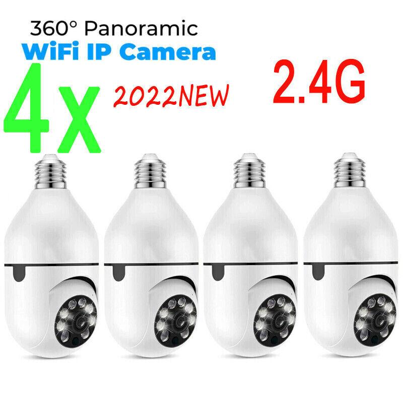 1/2/4 шт. 2,4 ГГц 5 ГГц E27 лампа беспроводная Wi-Fi камера наблюдения наружная камера ночного видения с автоматическим отслеживанием 4-кратный цифровой зум видеокамера безопасности