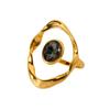 European and American hot-selling design sense stainless steel inlaid zircon ring special-shaped exaggerated electroplating 18K gold jewelry women