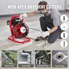 Drain Cleaner Machine Drain Auger 50FT x 3/8 Inch Manual Feed & 4 Cutters