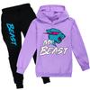 Kids Cartoon Cotton Hoodie And Joggers Set For Active Play And Casual Wear