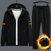 Men's Hooded Cardigan Coat Winter Padded Sweatpants Set Casual Plus Size Sports Two-piece Fashion