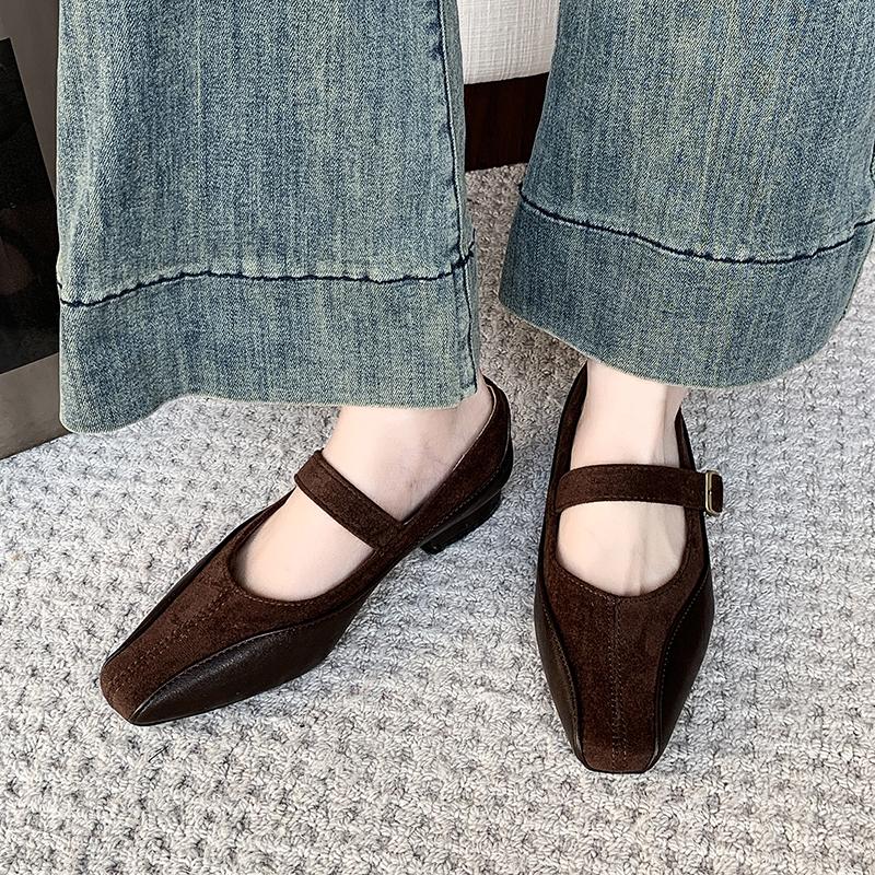 Spring Autumn Low Heel Pumps Fashion Mary Janes Women Shoes Comfortable Shallow Square Toe High Heels Office Party Woman Shoe