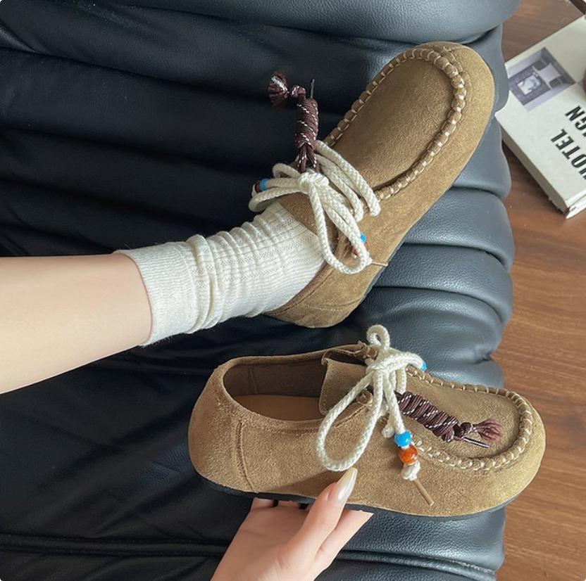 Мода 2025 Обувь ниндзя таби Одинарная Женская Ретро Замшевые Балетки Раздвоенный Носок Копыто Лодочки Лолита Обувь Женская Мэри Джейн Мокасины Балетки