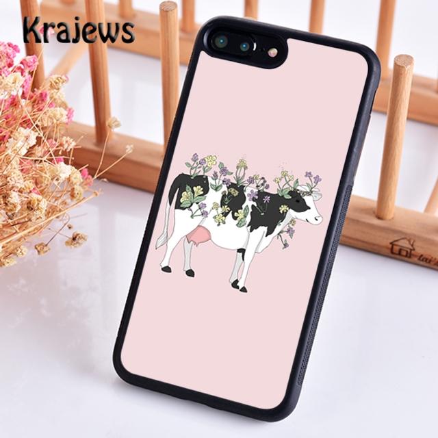 Krajews Vegan Vegetarian Cow Soft Phone Case Cover For IPhone 18 17 Air 16 15 14 plus 11 12 13 pro max Plus coque Fundas