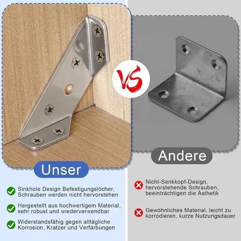 10/1 комплект универсальных угловых кронштейнов из нержавеющей стали для мебели, угловых соединителей для шкафов, столов, стульев, ящиков, угловых распорок с винтом