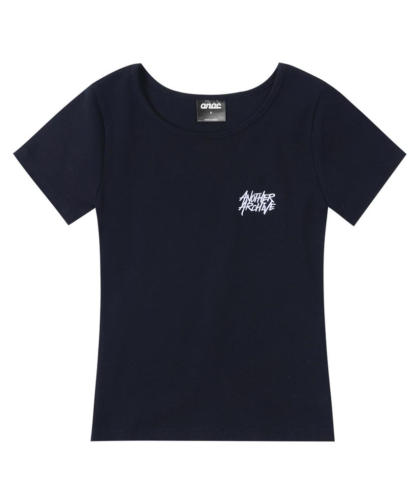 ANOTHER ARCHIVE Women'S Perfect Slim Logo Short Sleeve T-Shirt_Navy