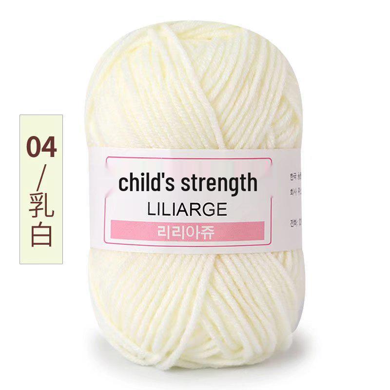 4-Ply Milk Cotton Yarn for Scarf, Doll, Bag, Medium-Thick Baby Crochet & Knitting DIY Material